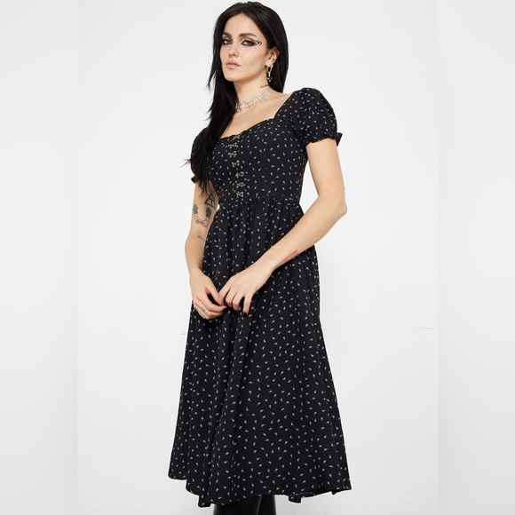 Disturbia Mortem Floral Print Midi Dress US 16 / UK 20 - Picture 6 of 11